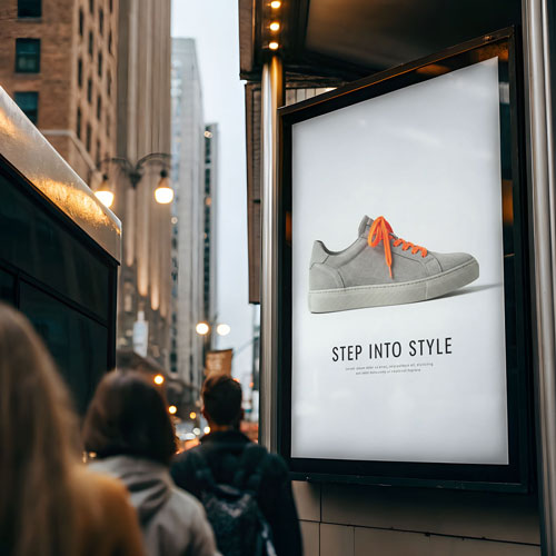 City roadside billboard advertising mockup PSD
