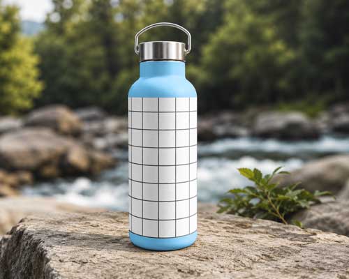 Plastic cosmetic pump bottle packaging mockup PSD