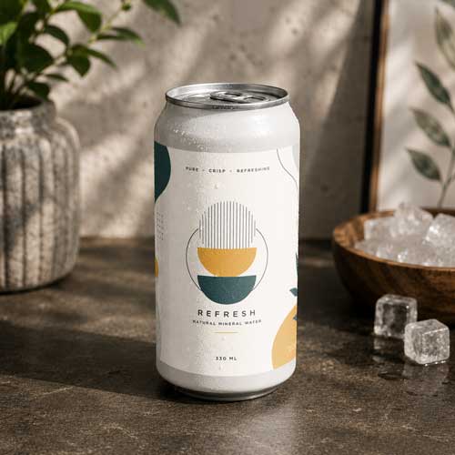 Aluminum beverage soda can mockup PSD