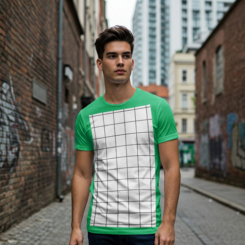 Oversized street style t-shirt mockup PSD