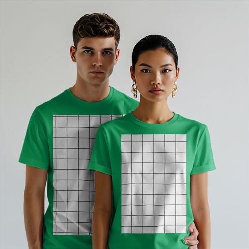 Couple matching t-shirt mockup PSD
