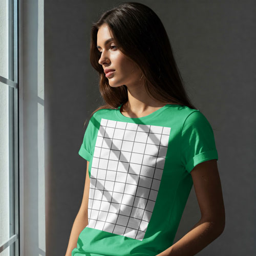 Crew neck t-shirt apparel mockup PSD