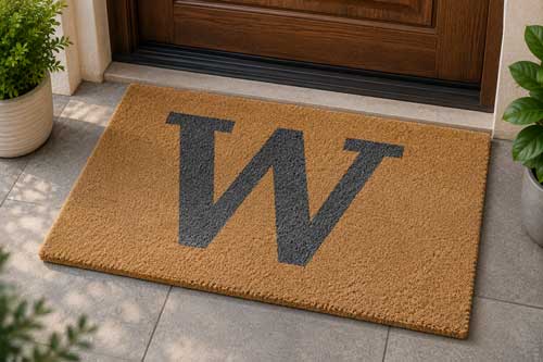 Welcoming entrance entryway sign mockup PSD